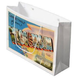 Staat der alten Vintagen Reise-Andenkens Wisconsin Große Geschenktüte