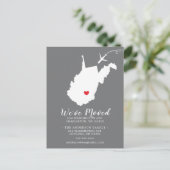 Staat der Ankündigung WEST VIRGINIA Postkarte vers (Stehend Vorderseite)