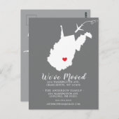 Staat der Ankündigung WEST VIRGINIA Postkarte vers (Vorne/Hinten)