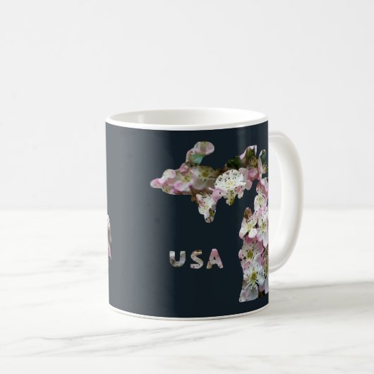 Staat der Blüten von Michigan und Apple Kaffeetasse (VorderseiteRechts)