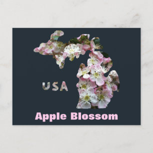 Staat der Blüten von Michigan und Apple Postkarte