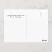 Staat der Blüten von Michigan und Apple Postkarte (Rückseite)