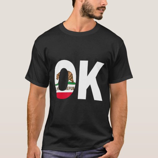 Staat der California Flag Oklahoma OK Cities and S T-Shirt (Vorderseite)