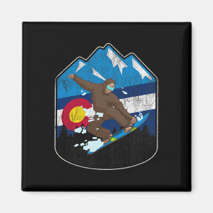Staat der Colorado Flag Snowboarden Geschenk Bigfo Magnet