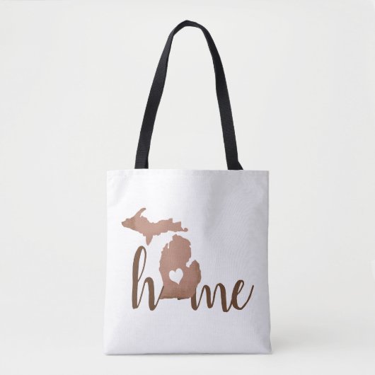 Staat der Copper-Silhouette "Zuhause" von Michigan Tasche (Vorderseite)