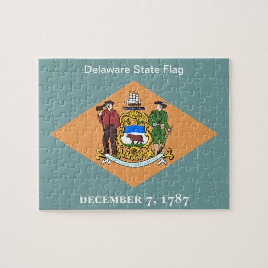 Staat der Delaware-Flagge 8x10 Puzzle (Horizontal)