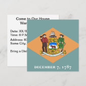 Staat der Delaware-Flagge Einladung (Vorne/Hinten)