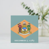 Staat der Delaware-Flagge Einladung (Stehend Vorderseite)