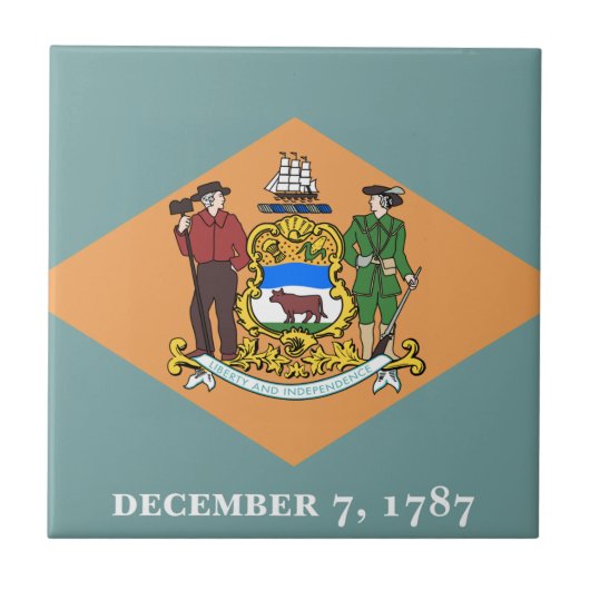 Staat der Delaware-Flagge Fliese (Vorderseite)