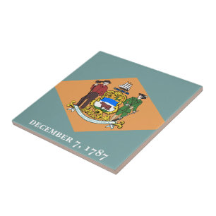 Staat der Delaware-Flagge Fliese