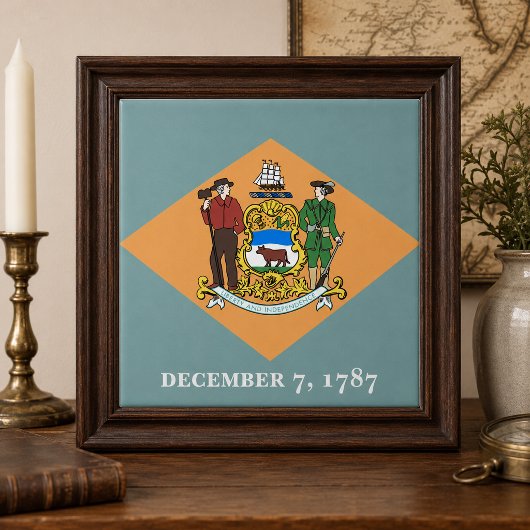 Staat der Delaware-Flagge Fliese