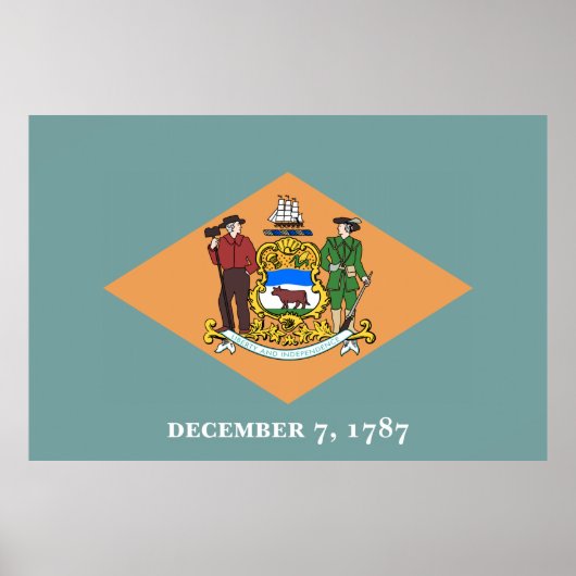 Staat der Delaware-Flagge Poster (Vorne)