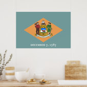 Staat der Delaware-Flagge Poster (Küche)