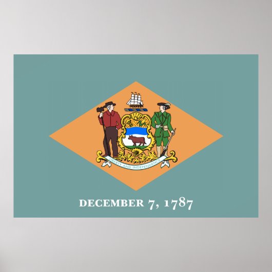 Staat der Delaware-Flagge Poster (Vorne)