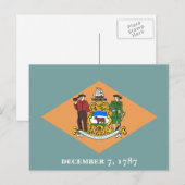 Staat der Delaware-Flagge Postkarte (Vorne/Hinten)