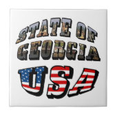 Staat der Fahne Georgiens und USA Fliese (Vorderseite)