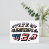 Staat der Fahne Georgiens und USA Postkarte (Stehend Vorderseite)
