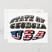 Staat der Fahne Georgiens und USA Postkarte (Vorne/Hinten)