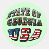 Staat der Fahne Georgiens und USA Runder Aufkleber (Vorderseite)