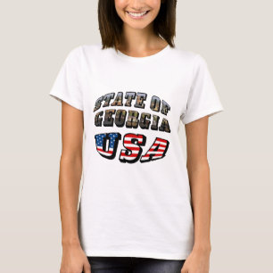 Staat der Fahne Georgiens und USA T-Shirt