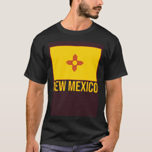 Staat der Flagge "New Mexico" Zia-Symbol T-Shirt