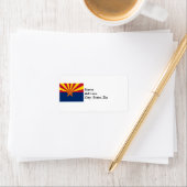 Staat der Flagge von Arizona Adressaufkleber (Insitu)