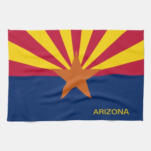 Staat der Flagge von Arizona Geschirrtuch (Horizontal)