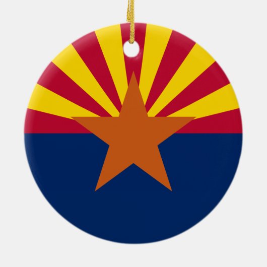 Staat der Flagge von Arizona Keramikornament (Hinten)