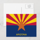 Staat der Flagge von Arizona Postkarte (Vorne/Hinten)