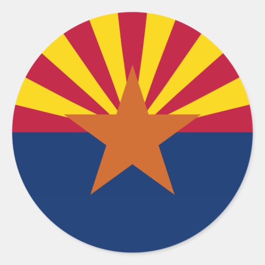 Staat der Flagge von Arizona Runder Aufkleber (Vorderseite)