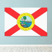 Staat der Flagge von Florida Leinwanddruck (Insitu (Holzboden))