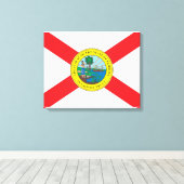 Staat der Flagge von Florida Leinwanddruck (Insitu (Holzboden))
