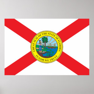 Staat der Flagge von Florida Poster