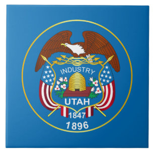 Staat der Flagge von Utah Fliese