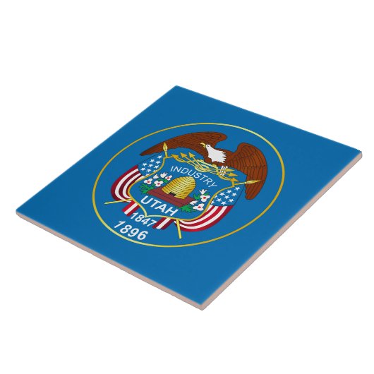 Staat der Flagge von Utah Fliese (Seite)