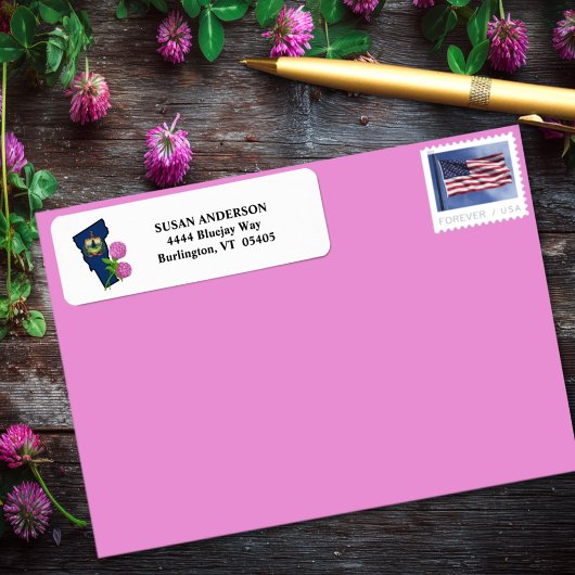 Staat der Flagge von Vermont mit Blume von Staat R