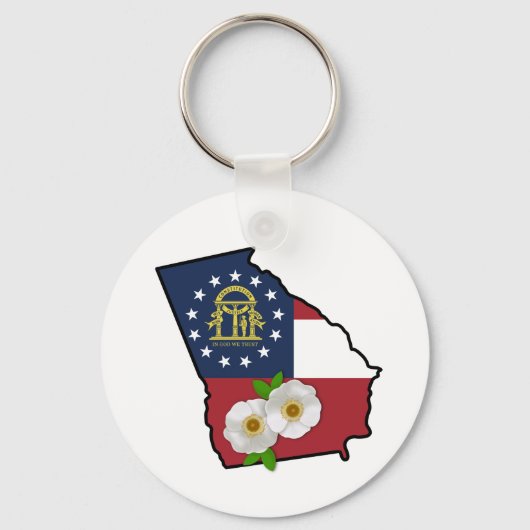 Staat der georgischen Flagge mit Staat Blume Chero Schlüsselanhänger (Vorderseite)