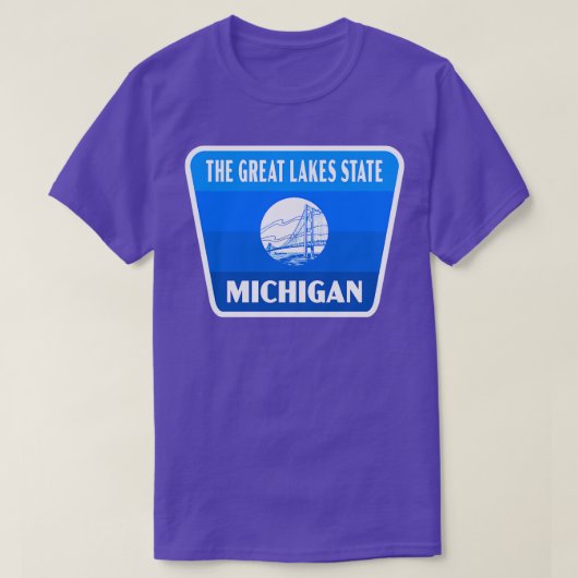 Staat der Großen Seen Michigan Retro Abzeichen Bla T-Shirt (Design vorne)