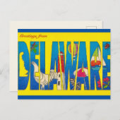 Staat der Grüße von Delaware Postkarte (Vorne/Hinten)