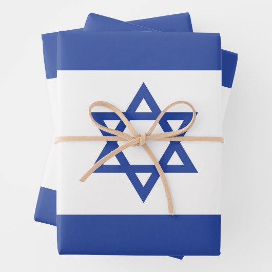 Staat der israelischen Flagge, Stern des jüdischen Geschenkpapier Set (Beispiel)