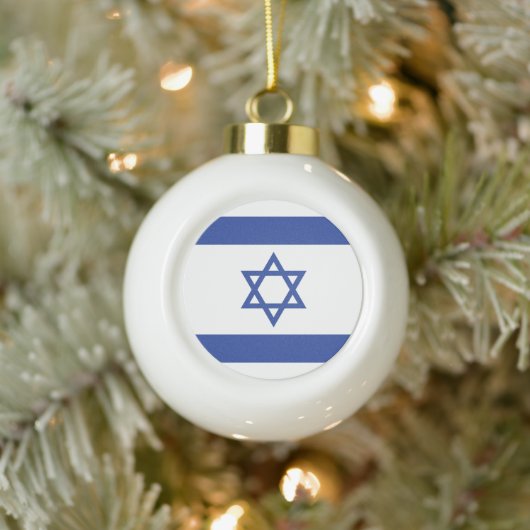 Staat der israelischen Flagge, Stern des jüdischen Keramik Kugel-Ornament (Baum)