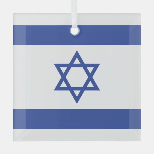 Staat der israelischen Flagge, Stern des jüdischen Ornament Aus Glas (Vorderseite)