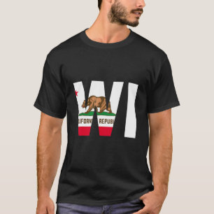Staat der kalifornischen Flagge Wisconsin WI Citie T-Shirt