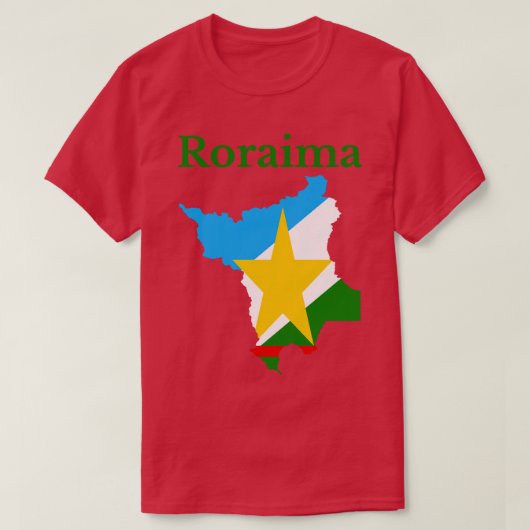 Staat der Karte von Roraima Brasilien T-Shirt (Design vorne)