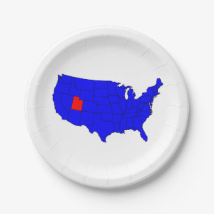 Staat der Lage in Utah Pappteller