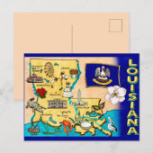 Staat der Louisiana Karte (Vorne/Hinten)
