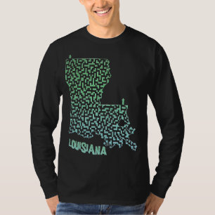 Staat der Louisiana Kontur Labyrinth T-Shirt
