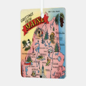 Staat der Maine Map Ornament Aus Metall (Vorderseite links)