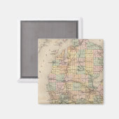 Staat der Michigan Atlas Karte Magnet (Vorderseite/Rückseite)