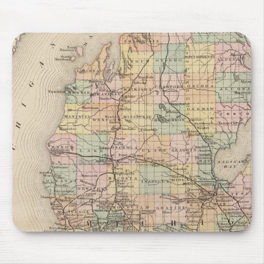 Staat der Michigan Atlas Karte Mousepad (Vorne)